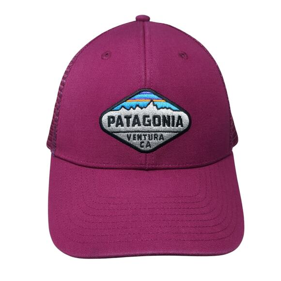 Patagonia Ventura CA Snapback Trucker Hat Pink One Size Adjustable Mesh Back - Picture 1 of 9